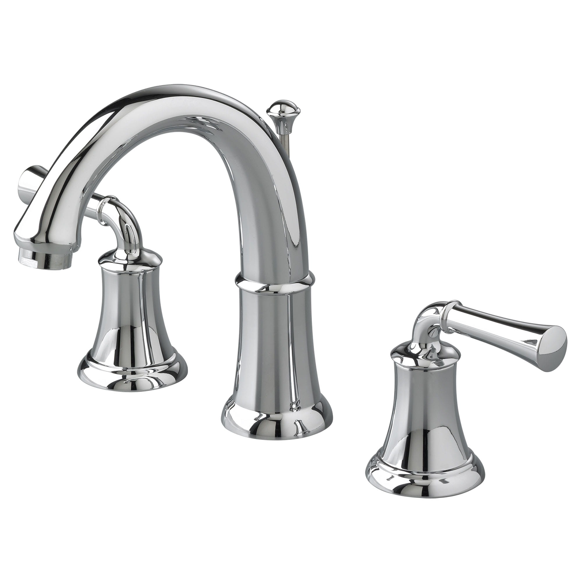 Portsmouth 8 In Widespread 2 Handle Crescent Spout Bathroom Faucet 12 GPM with Lever Handles CHROME